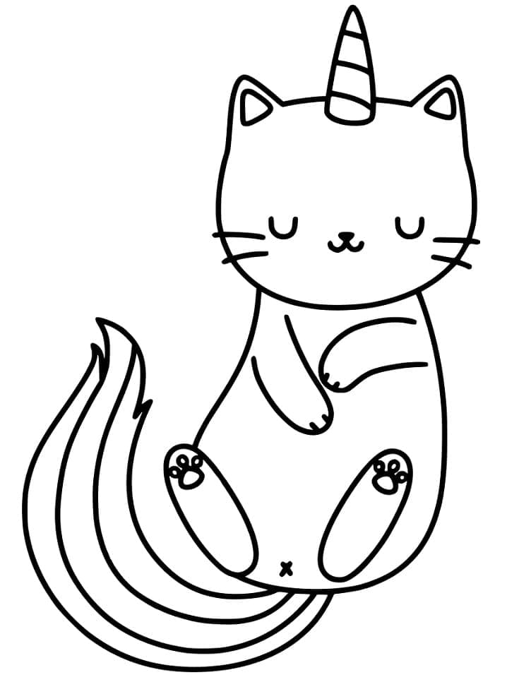 Desenho deLindo Gato Unicórnio 1 para colorir