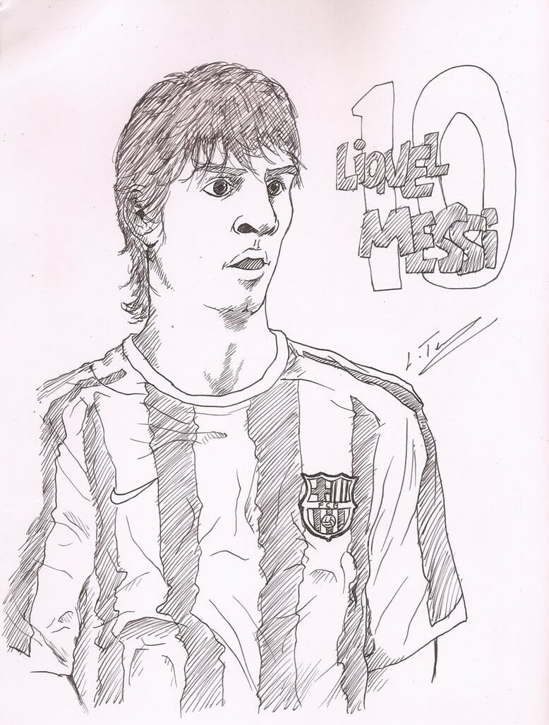 Desenho deLionel Messi 3 para colorir