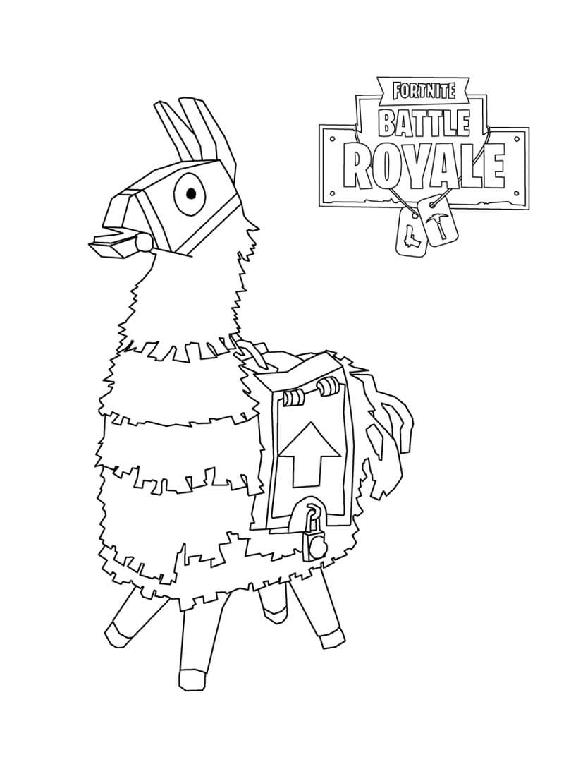 Desenho deLlama Pinatas Fortnite para colorir