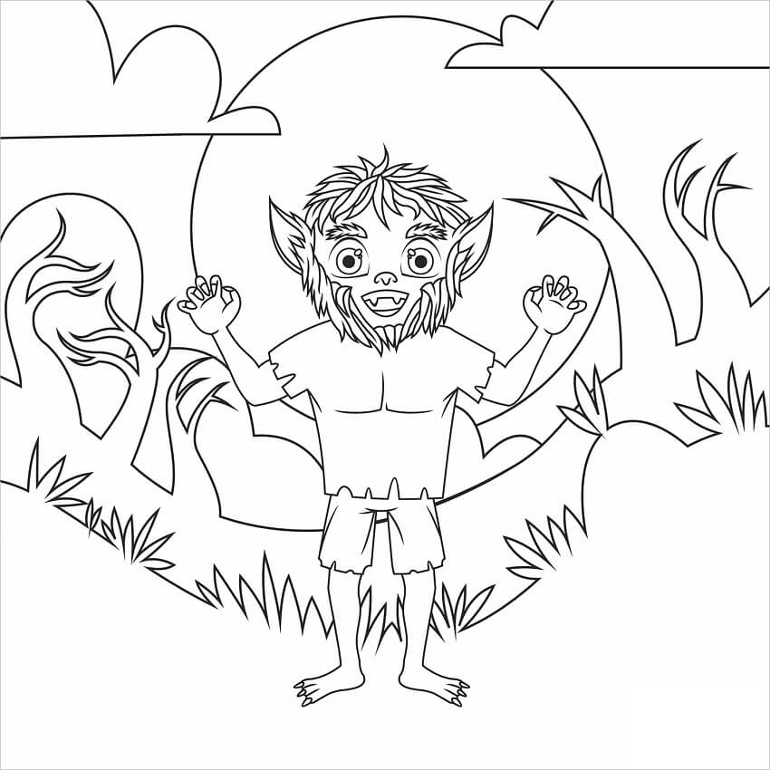 Desenho deLobisomem Engraçado para colorir