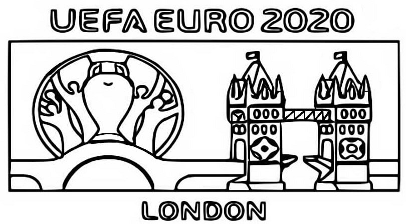 Desenho deLogo Londres - Euro 2021 para colorir