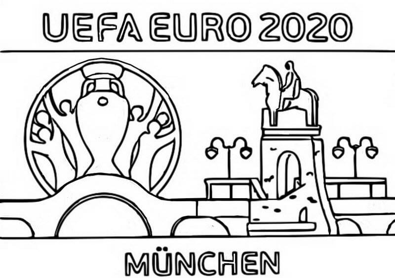 Desenho deLogotipo Munique - Euro 2021 para colorir