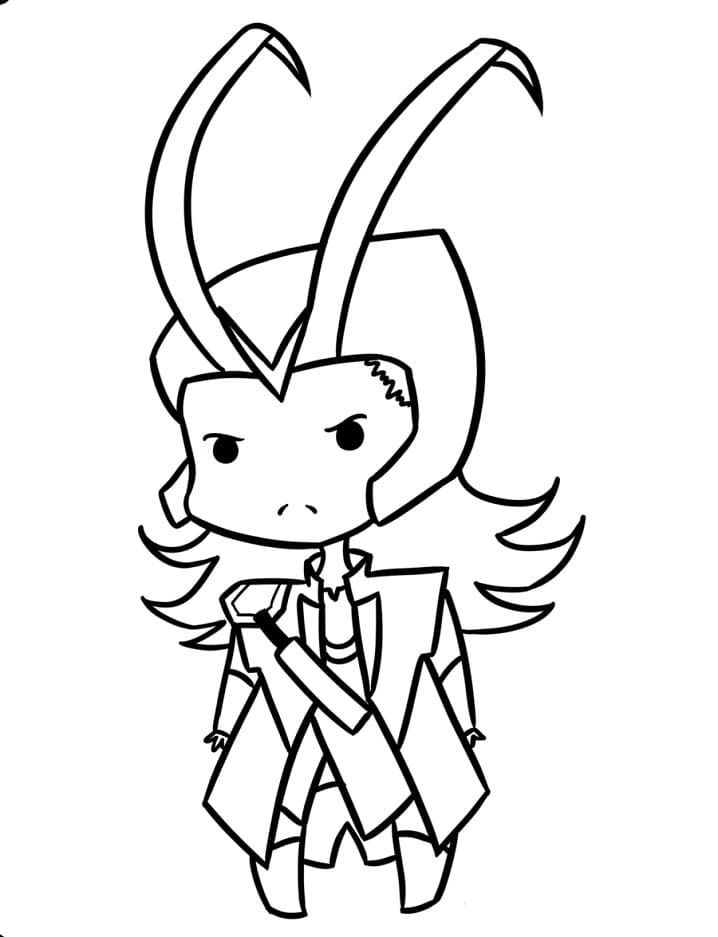 Desenho de Loki Fofo para colorir