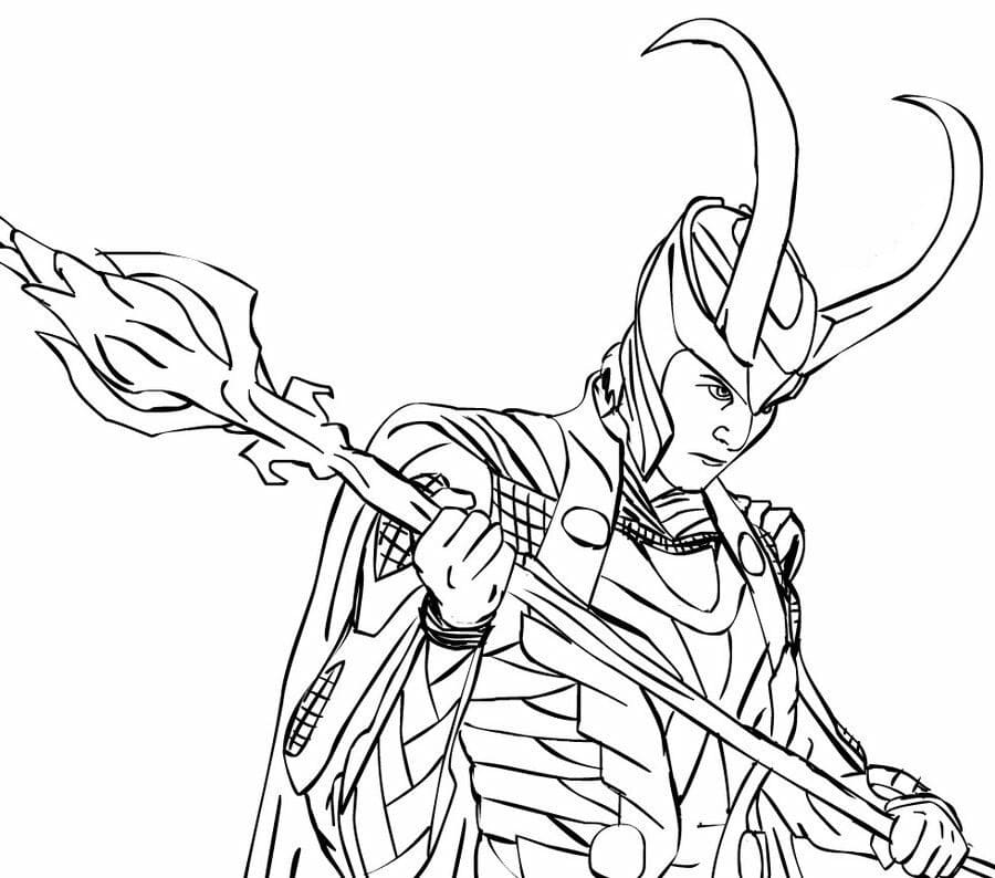 Desenho de Loki Malvado 2 para colorir