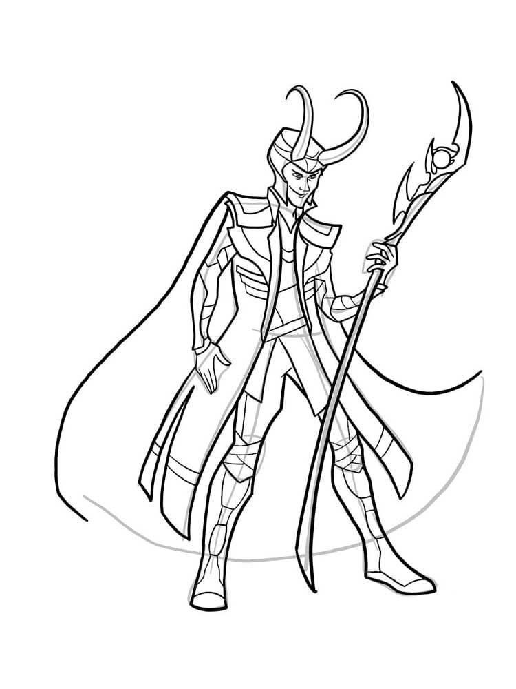 Desenho de Loki Malvado para colorir