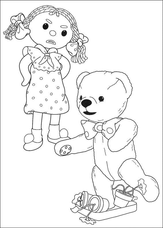 Desenho deLooby Loo e Teddy para colorir