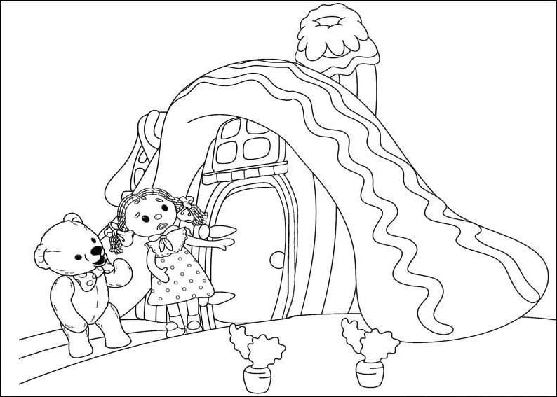 Desenho deLooby Loo e Urso Teddy para colorir