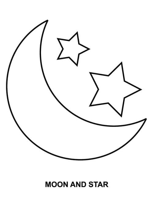 Desenho de Lua e Estrelas 1 para colorir