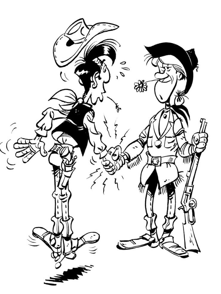 Desenho de Lucky Luke Engraçado 1 para colorir