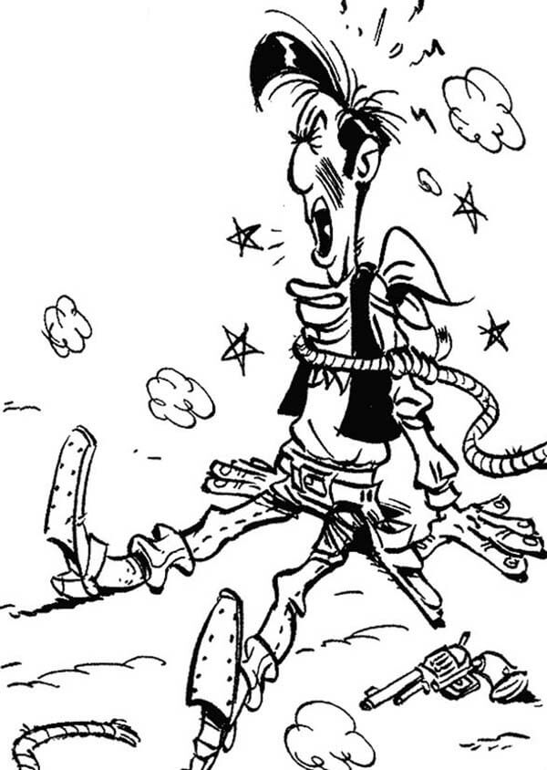 Desenho de Lucky Luke Engraçado para colorir