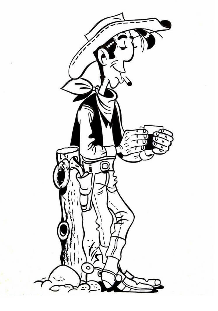 Desenhos de Lucky Luke para colorir