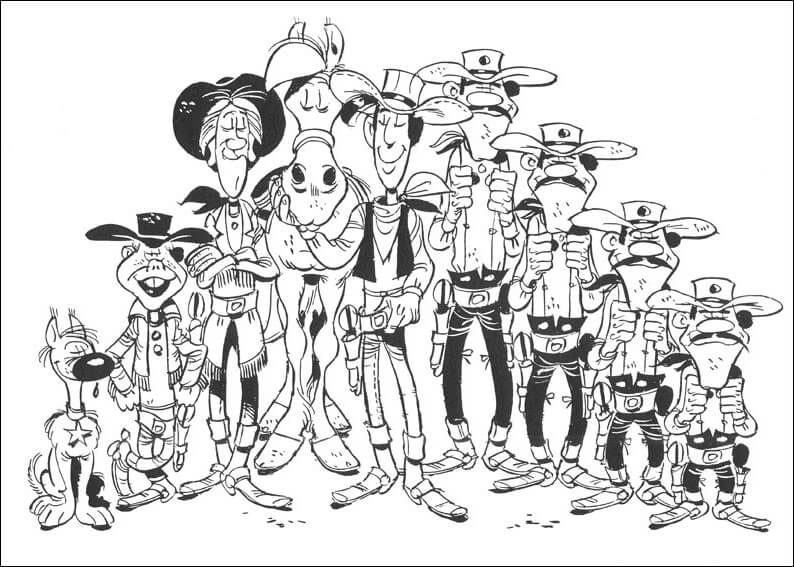 Desenho de Lucky Luke 4 para colorir