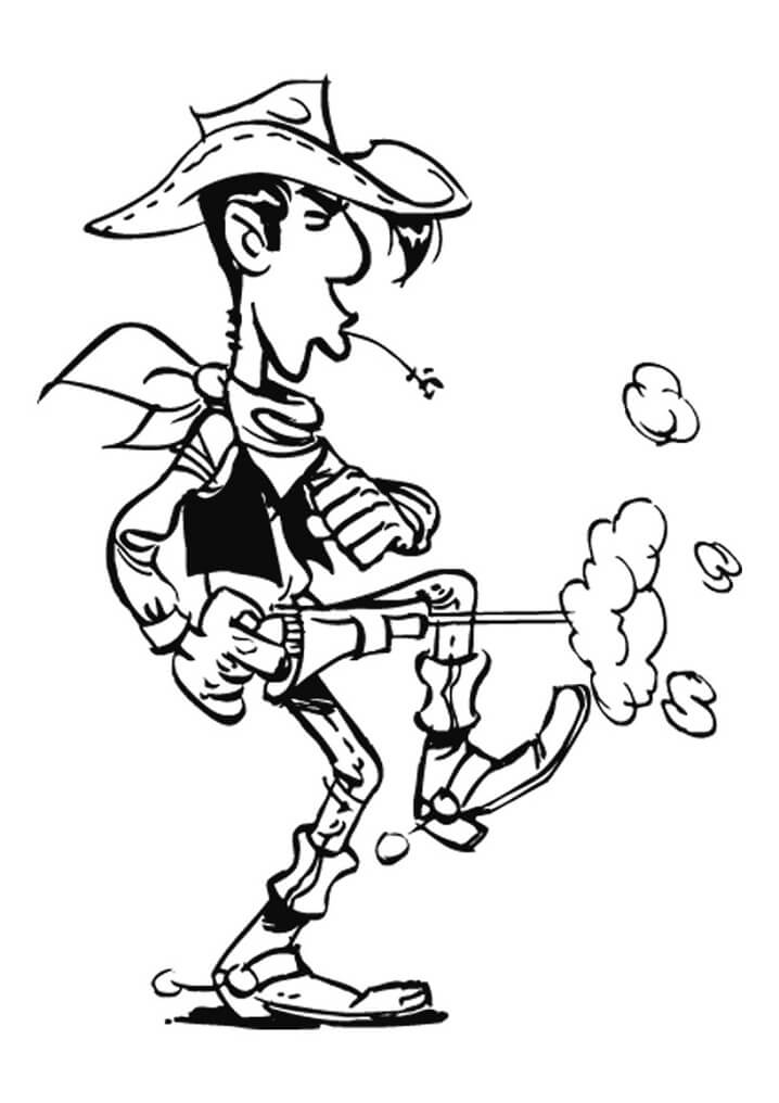 Desenho de Lucky Luke 6 para colorir