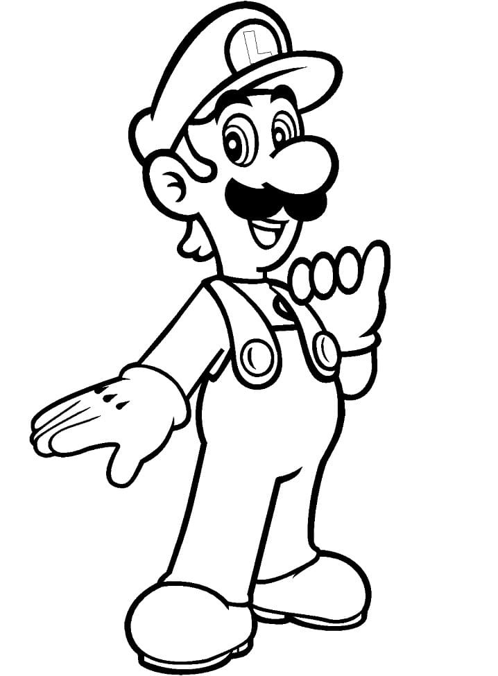 Desenho deLuigi de Mario Bros para colorir