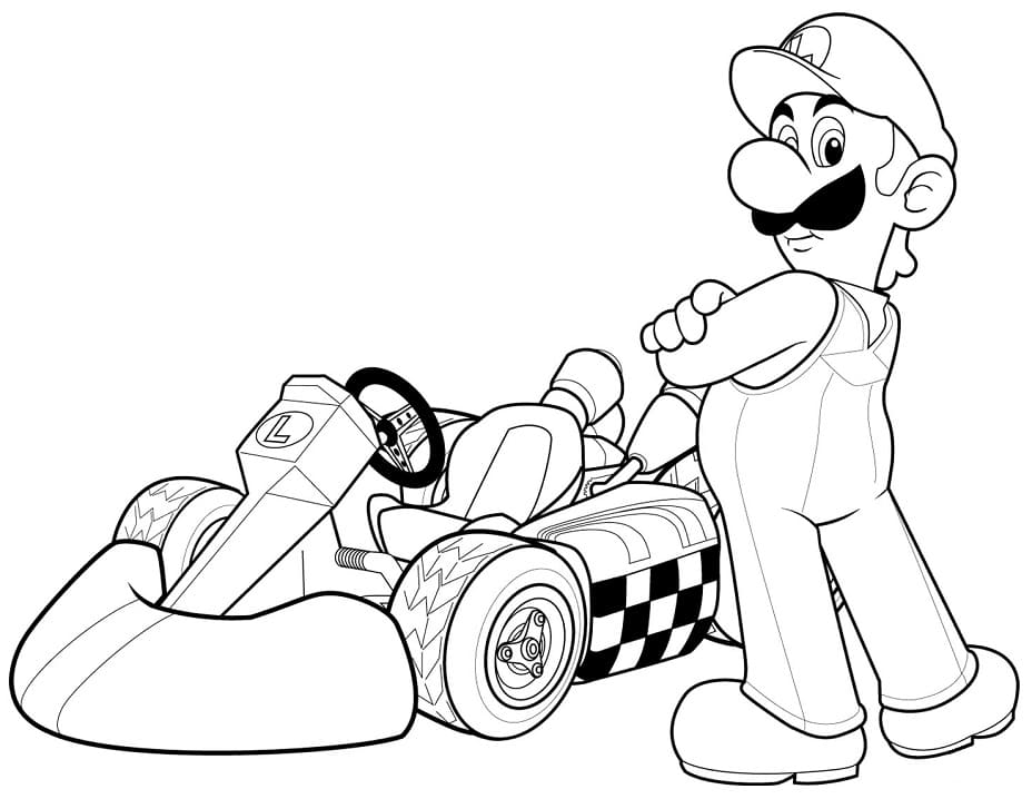 Desenho deLuigi de Mario Kart para colorir