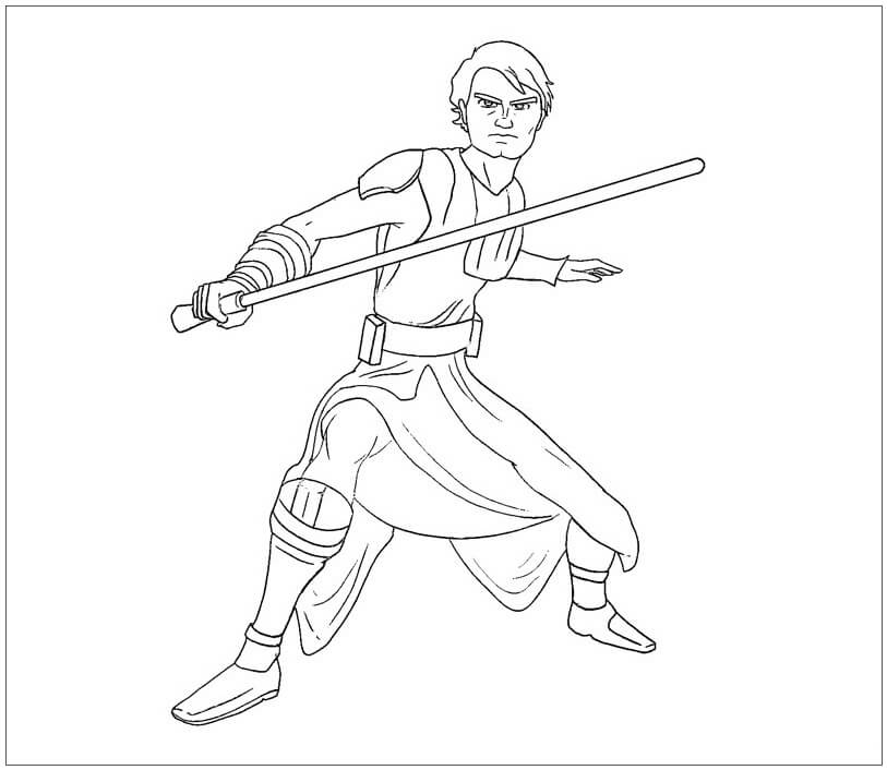 Desenho deLuke Skywalker está Lutando 5 para colorir