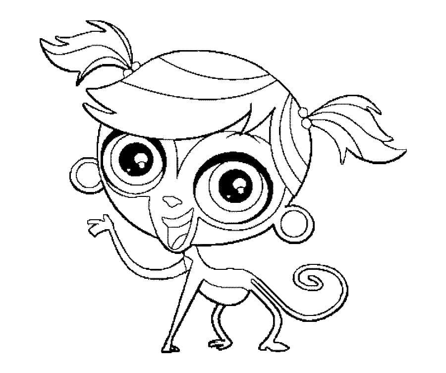 Desenho de Macaco Littlest Pet Shop para colorir