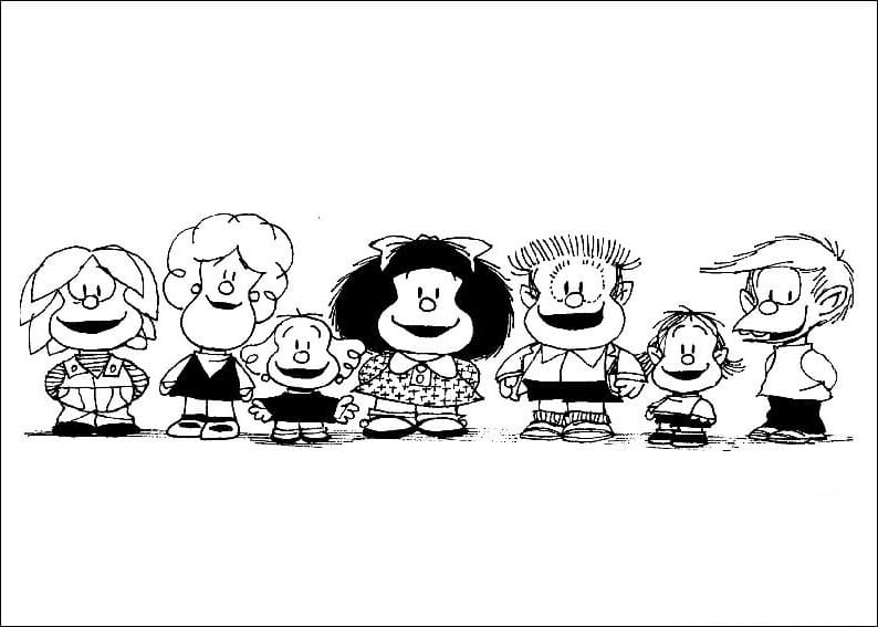 Desenhos de Mafalda para colorir