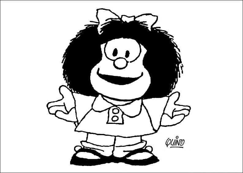 Desenho deMafalda Feliz para colorir