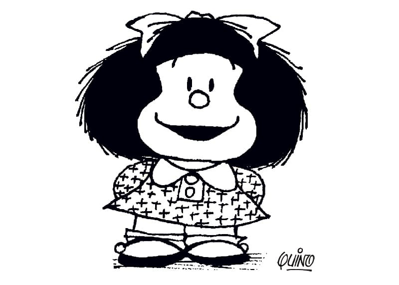 Desenho deMafalda Sorrindo para colorir