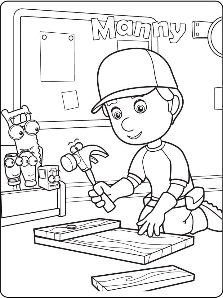 Desenho deManny, Mãos à Obra 10 para colorir