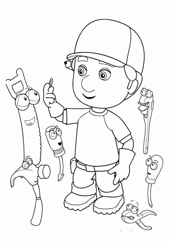 Desenho deManny, Mãos à Obra 23 para colorir