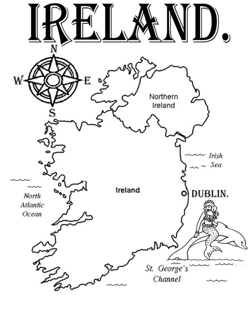 Desenho deMapa da Irlanda para colorir