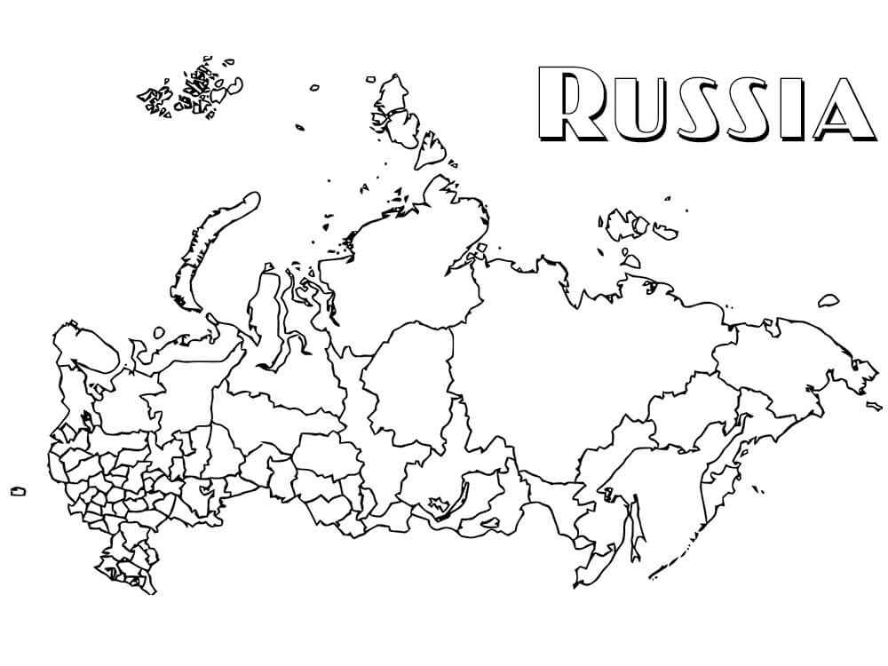 Desenho deMapa da Rússia para colorir