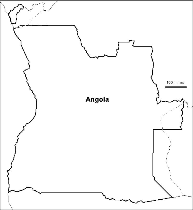 Desenhos de Mapa de Angola para colorir