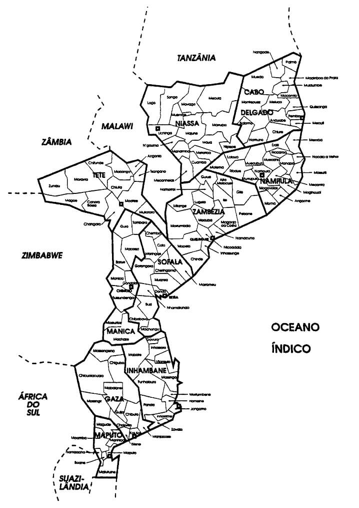 Desenho deMapa de Moçambique 8 para colorir