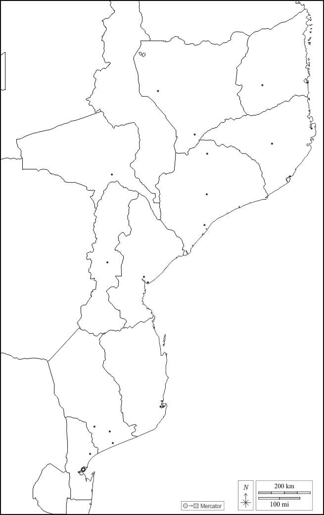 Desenho deMapa de Moçambique 9 para colorir