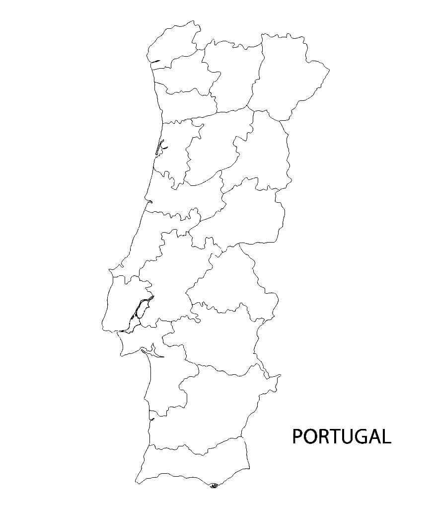 Desenho deMapa de Portugal 5 para colorir