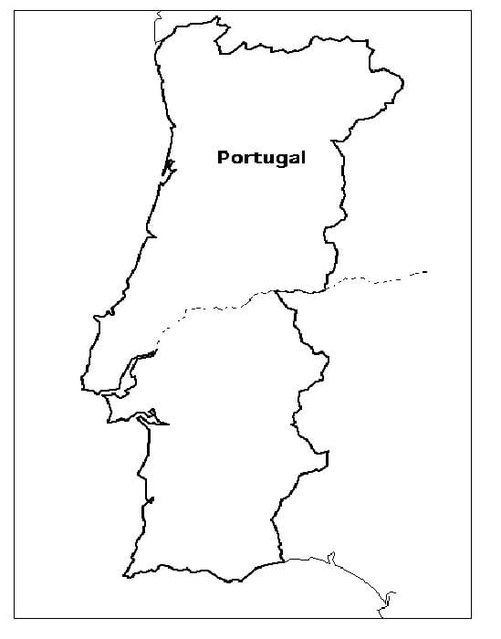 Desenhos de Mapa de Portugal para colorir