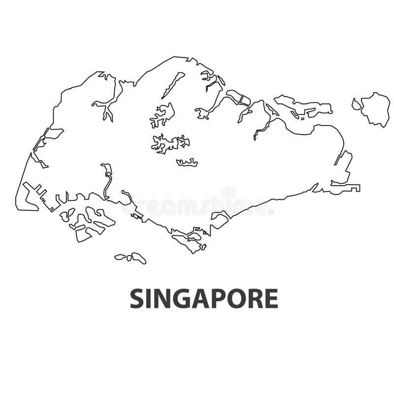 Desenho deMapa da Singapura para colorir