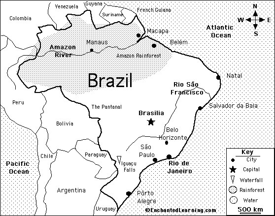 Desenho de Mapa do Brasil 2 para colorir