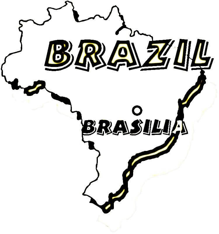 Desenho de Mapa do Brasil 5 para colorir