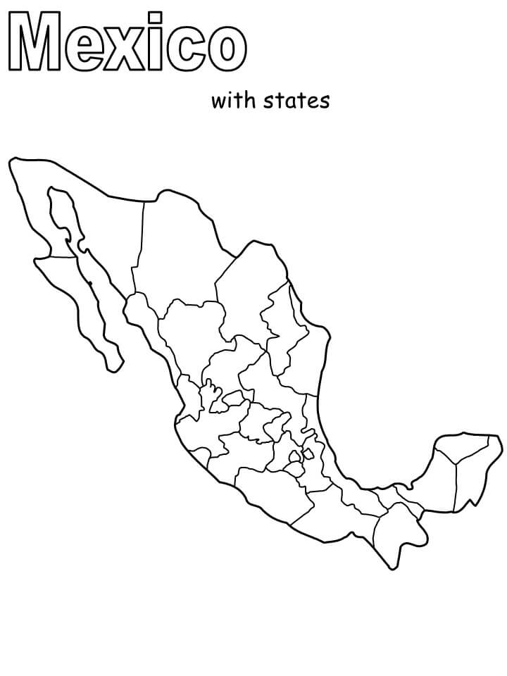 Desenho deMapa do México para colorir