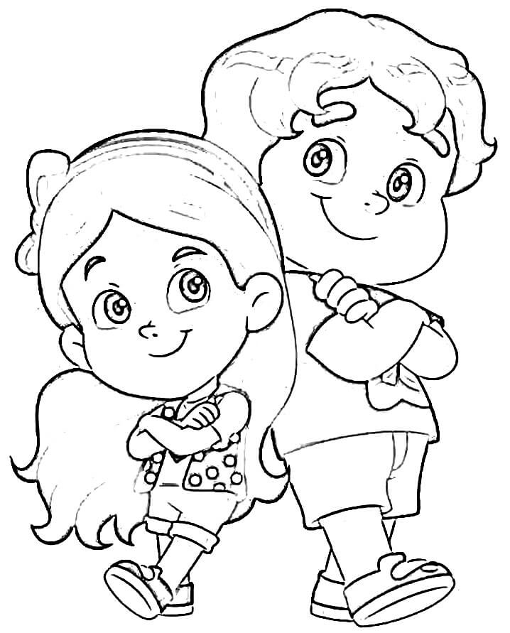 Desenho deMaria Clara e JP 2 para colorir