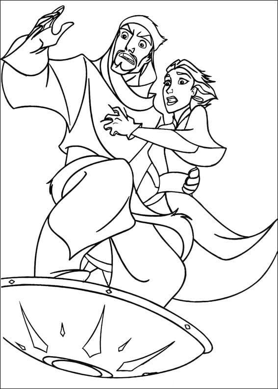 Desenho deMarina e Sinbad para colorir