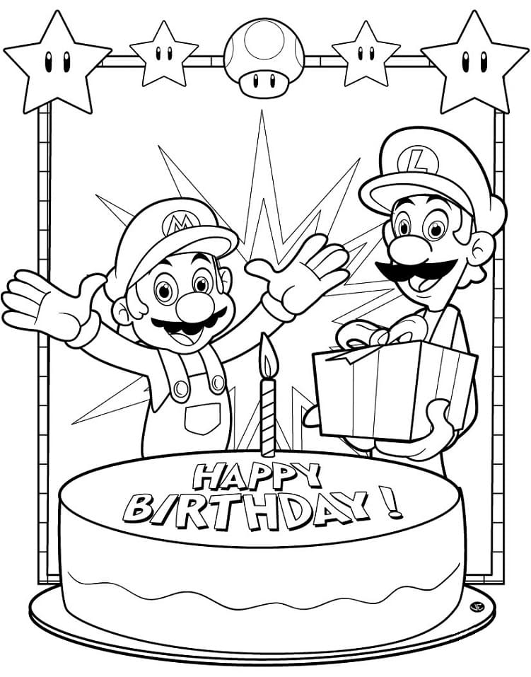 Desenho de Mario 1 para colorir