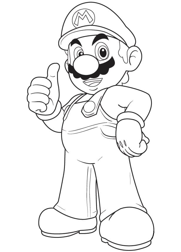 Desenho de Mario 2 para colorir