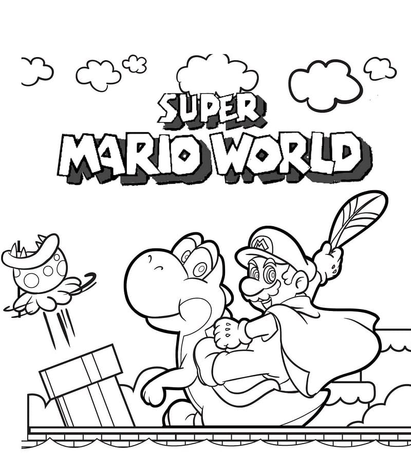 Desenho de Mario 3 para colorir