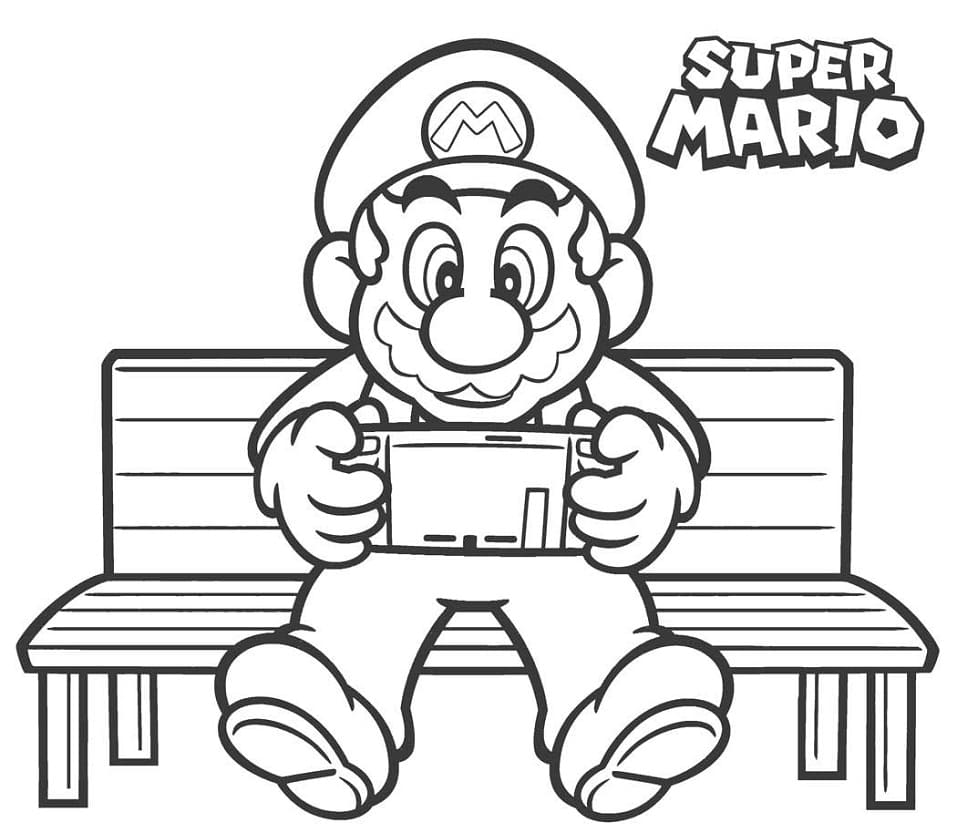 Desenho de Mario 7 para colorir