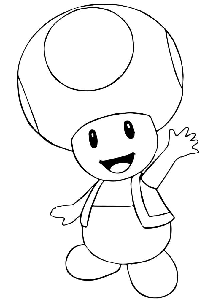 Desenho de Mario Bros Toad para colorir