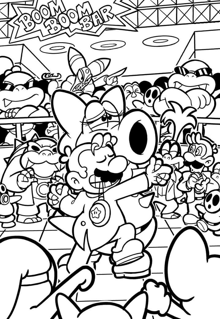 Desenho de Mario Dançando para colorir