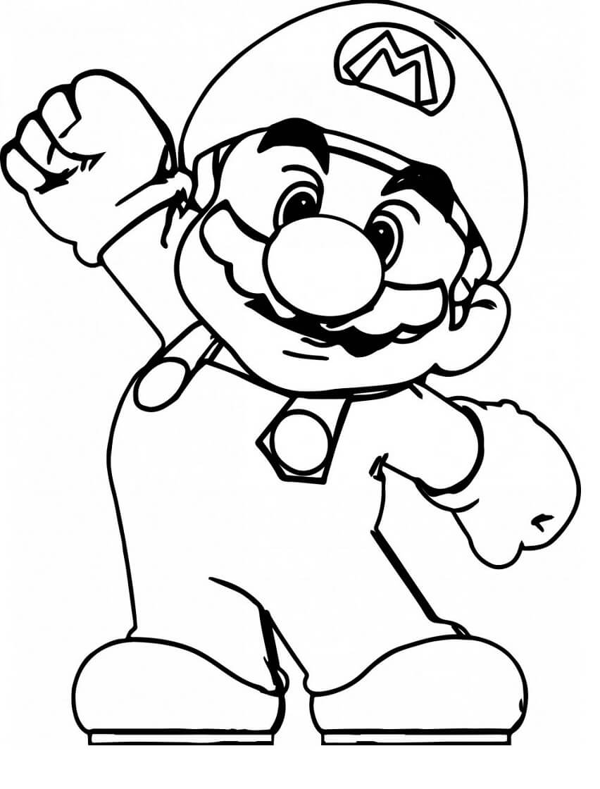 Desenho de Mario Engraçado 2 para colorir