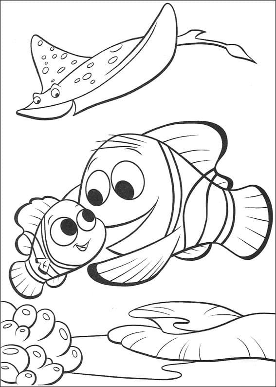 Desenho deMarlin e Nemo para colorir