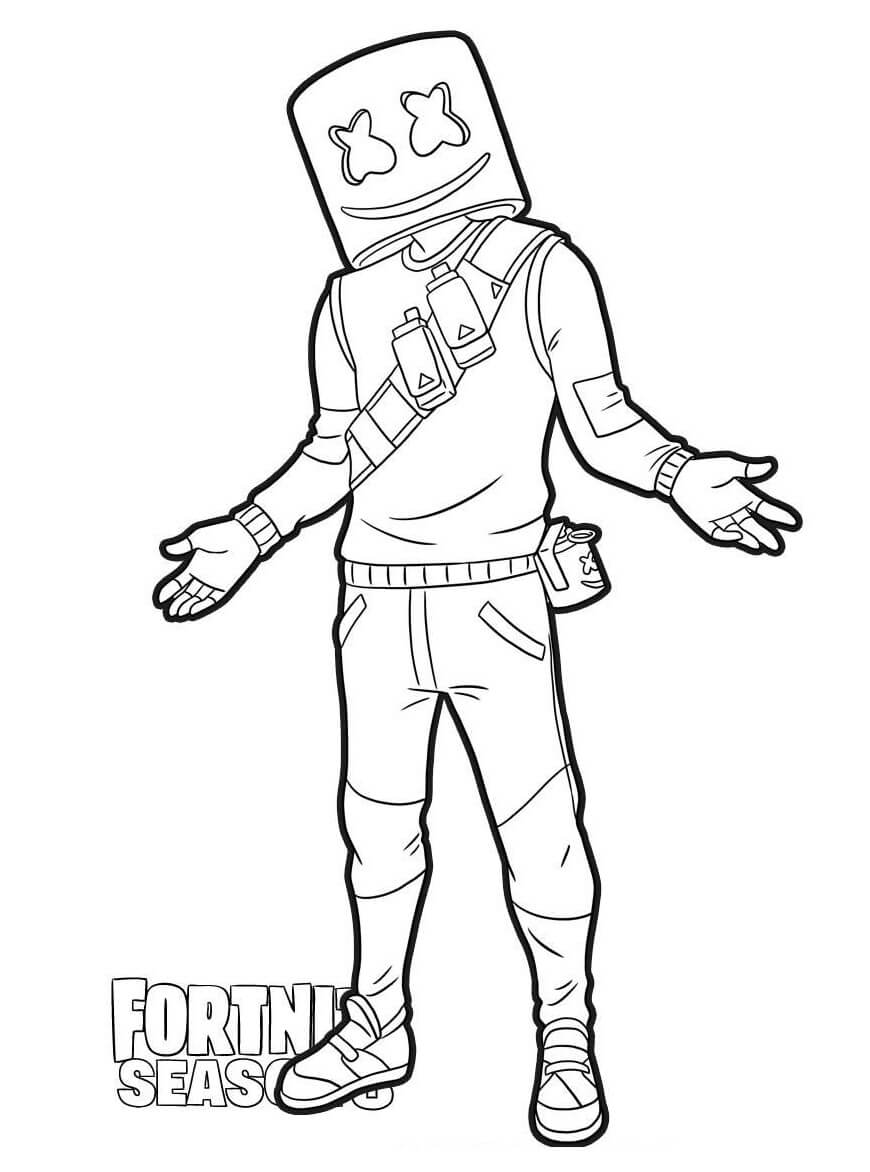 Desenho deMarshmello Fortnite para colorir