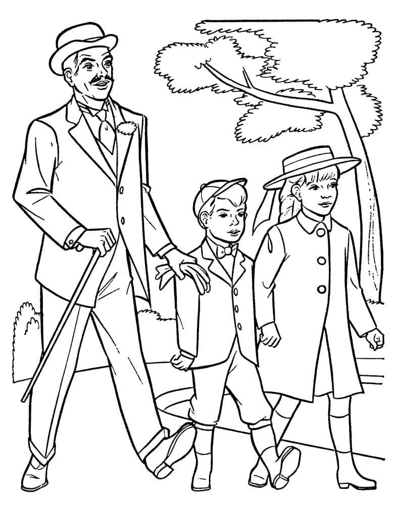 Desenho deMary Poppins 14 para colorir