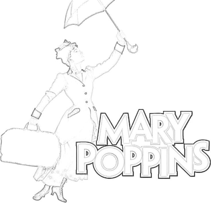 Desenho deMary Poppins 18 para colorir